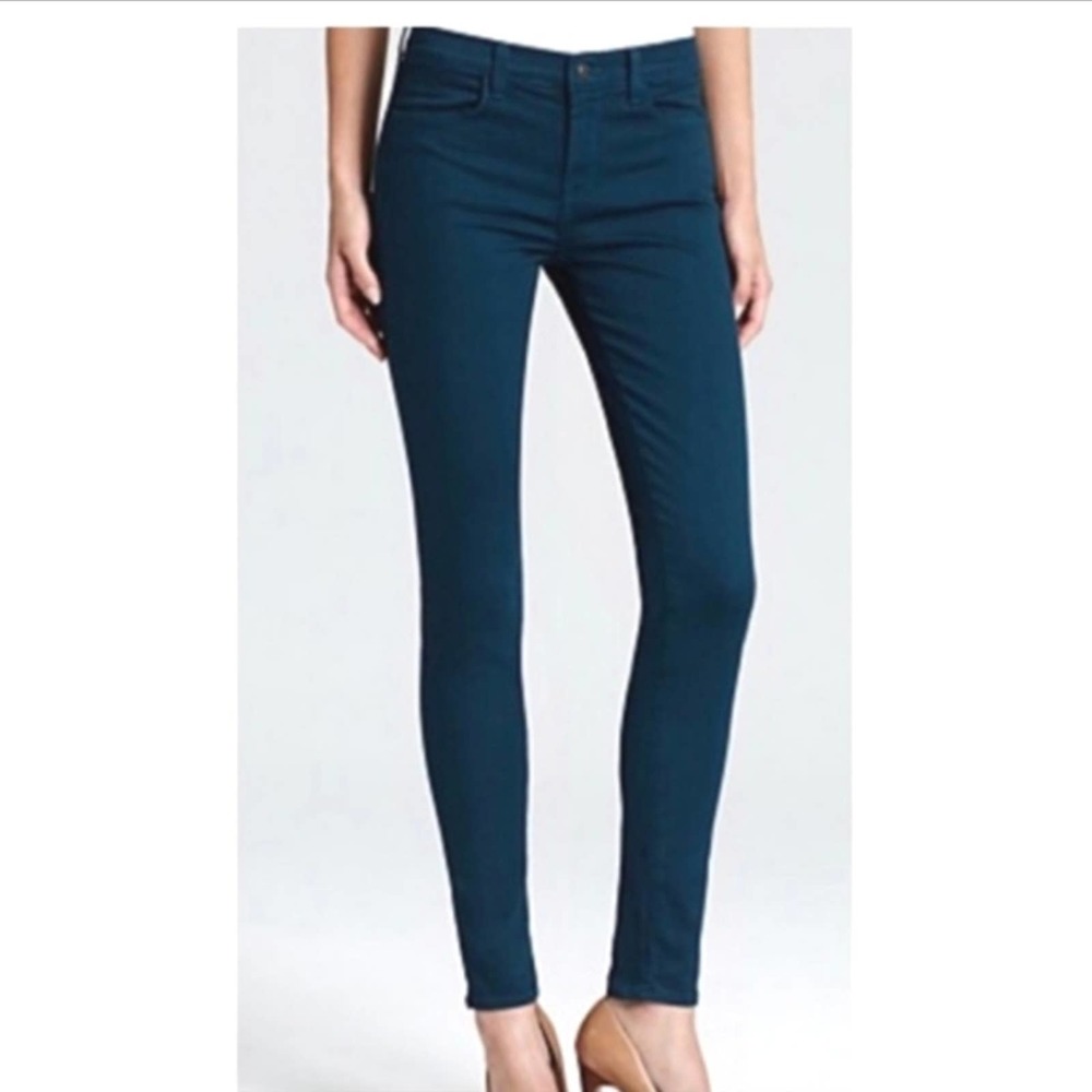 J BRAND Super Skinny Soft Stretch Mid Rise Aegean Blue Wash Jean Size 28